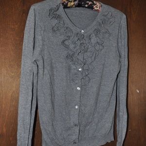 J.CREW Gray Button-up Cardigan
